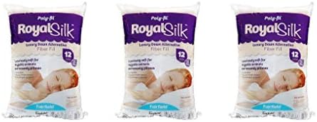 Fairfield PFRS12 Poly-Fil Royal Silk Fiber Fill Bag, 12 oz, White (Thrее Рack)