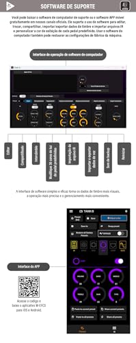 M-VAVE Pedal Multiefeitos para Baixo Profissional TANK-B com Bateria Recarregável, 36 Presets, Bluetooth, Simulador de Amplificador, IR Cab, Gravação em Celular - Efeito Portátil para Estúdio e Palco