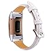 Oitom Slim Leather Bands Compatible Fitbit Charge 3 /Charge 3 SE Band Women Men Small Large,Slim Fashion Design Premium Leather Replacement Band Wrist Accessories Straps(White)