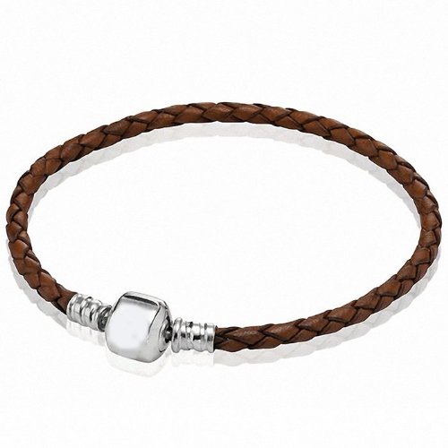 One Brown Real Leather Bracelet Fits Beads European Chamilia, Zable, Carlo Biagi Sizes Available from Drop-down Menu