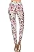 Leggings Depot High Waisted Floral & Space Print Leggings for Women-Full Length-R662, Cherish Rose, Plus Size