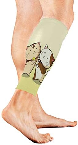 KMAND Leg Sleeve Cute Cat?Cartoon Compression Socks Support Non Slip Calf Sleeves Pads for Running, Shin Splint, Calf Pain Relief, Runners, Medical, Air Travel, Nursing, Cycling 1Pair