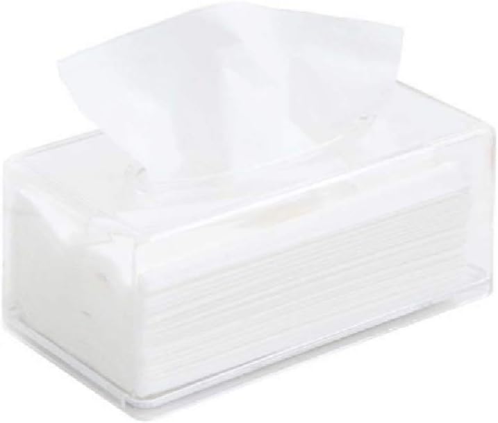 Tissue Dispenser Box Cover Holder, Clear Acrylic Rectangle Napkin Organizer for Bathroom, Kitchen and Office