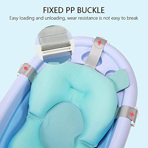 Baby Bathtub Seat for Sit-up Bathing,Newborn Bath Cushion Seat Support Net Bathing Mat,Anti-Slip Soft Comfort Mesh Shower Lounger Basin Pad W/Sling & Pillow - Thumbnail 4