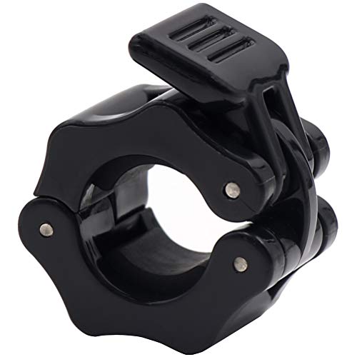 Strainho 1 Inch Weightlifting Bar Collars, Quick Release Barbell Clamp, Standard Bar Clip Great for Weightlifting/Powerlifting (Black)
