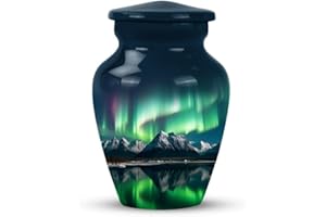 YATSKIA Aurora Borealis Mini Keepsake Urns for Human Ashes Male & Female - Cremation Urn Human Adult Ashes - Small Urn Ashes Keepsake - Urn for Human Ashes Adult Female and Male (Size 3 Inch)