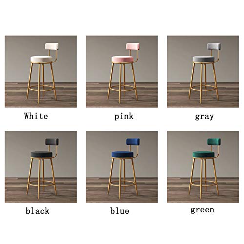 Barhocker, 2er-Set Barhocker, runde Stoffbeine, Samt-Beine, Barhocker für Zuhause, Kneipe, Küche, Theke (schwarz + grau) – Bild 6