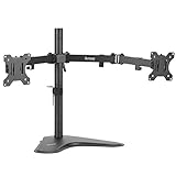 iKross Dual Monitor Desk Mount Stand with Free Stand Base/Dual-Joint Arms/Detachable VESA Plate for 13-27 inch LED/LCD VESA Screen