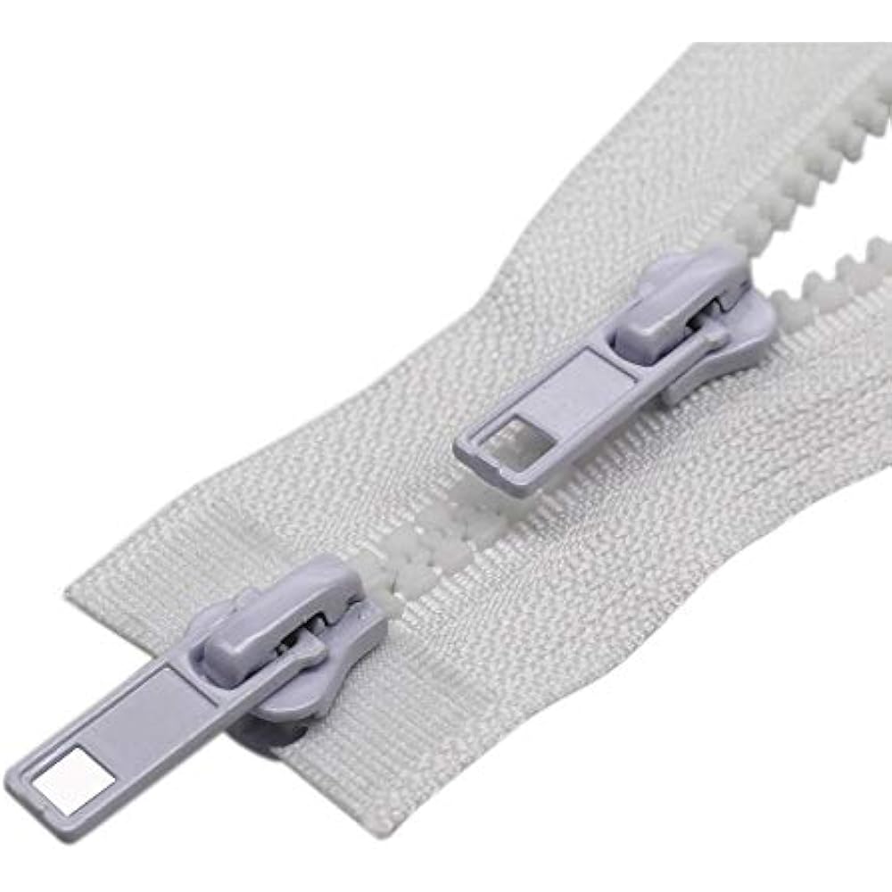 2PCS Zippers 32 Inch 5 Two Way Separating Jacket Sewing Coat Molded