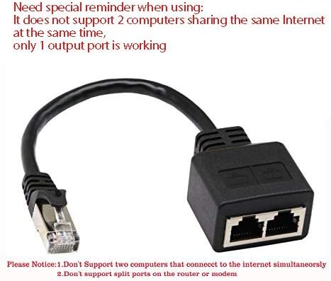 zdyCGTime 1 RJ45 Male to 2 RJ45 Female Network Y Splitter Cable,Suitable for Category 5/6 Ethernet.The output port of the RJ45 Cable doesn't support simultaneous output from two computers - Image 3
