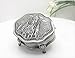 Limlook Decorative Antique Castle/Carriage Engraved Silver Trinket Box Velvet Lined, Ornate Metal Small Jewelry Treasure Box Hinged Lid Footed Standing Keepsake Box (Choose One at Random)