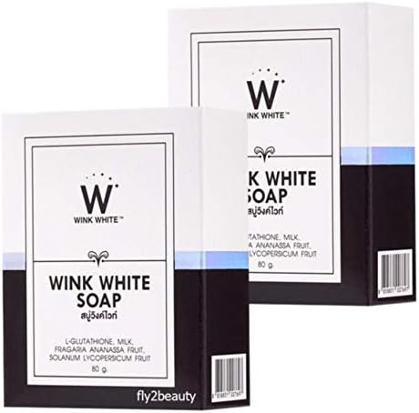Wink White Gluta Pure Soap Facial Body Whitening Skin Light Anti Aging 80 g x 2 bar