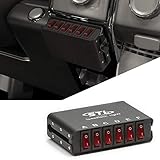 6 Switch Box Controller with 6 Panel Backlit LED Switch Box with 5 On/Off Rocker Switches and 1 Momentary Switches - A/B/C/D/E/F Control Box for Car. Truck, RV, Camper, Boat Rocker Switch Panel