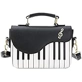 DKUWBJAS Piano Purse Guitar Shaped Bag Unusual Music Handbags Cute Messenger Clock Kawaii House for Women