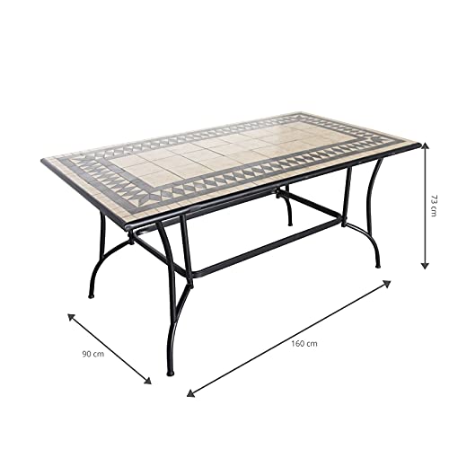 Garten-Tisch Chillvert Tivoli Stahl und Mosaik 160x90x73 cm – Bild 2