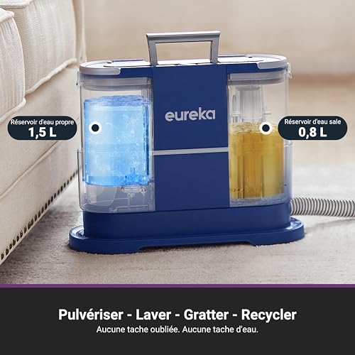 NEY100 Nettoyeur Canapé Tissu 12500Pa,Aspirateur Nettoyeur de Tapis pour canapé, Tapis, Rembourrage, Voiture,Shampouineuse avec Réservoir d'Eau de 1,5 Litre et Détergent de 450 ml