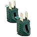 Katzco 3-Prong to 2-Prong Grounding Adapter Plug - 2 Piece for Wall Outlets - Converters for Outlets, Electrical, Household, Workshops, Industrial, Machinery, Appliances - UL Listed, Gray, Polarized