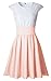Ninimour Women's Trendy Splicing High Waist Pleated Lace Mini A-Line Dress Orange S