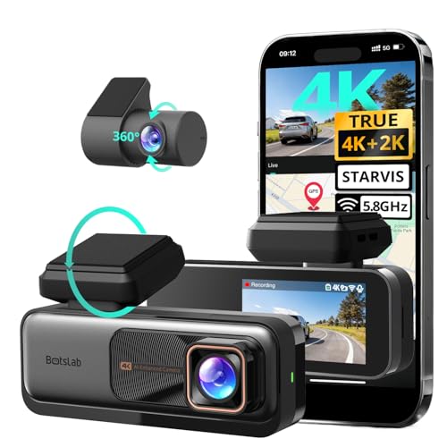 BOTSLAB 4K Dash Cam Front Rear 170°