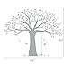 Simple Shapes Family Tree Wall Decal (Chestnut Brown, Small Size : 95