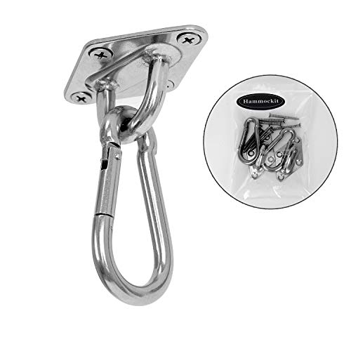 Hammock Hanging Kit Hammock Swing Kit Perfect Accessories Load Capacity 1000 Lbs Hammock Chair Accessories Suitable for Installation on Wooden Boards Beam(Double Welding)