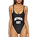 Dixperfect High Cut One Piece Swimsuit with Graphic Design for Women