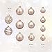 AMS 100-Pack Assorted Xmas Balls Shatterproof Christmas Ornaments Set with Reusable Hand-Help Gift Boxes (Champagne)