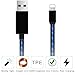 AoLiPlus 6.5 FT LED Charging Cable Visible Flowing Light UP USB Charger Cords Compatible with Phone X/8/8 Plus/7/7 Plus/6/6 Plus/5/5S/5C/SE - Blue