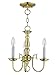 Livex Lighting 5013-02 Williamsburg 3 Light POLISHED BRASS Hanging Lantern / Flush Mount Mini Chandelier.