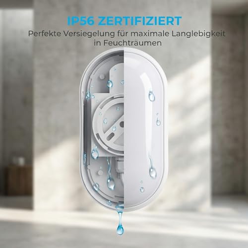 Heyseven Waterproof Outdoor LED Ceiling Light IP54 20 W 2000 LM, Natural White Wall Lamp 4000 K, Lights for Outdoor/Indoor Garden, Bathroom, Kitchen, Garage, Stairs, Hallway and Basement – 2 Pieces