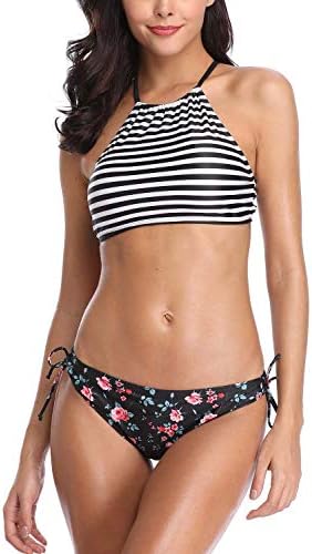 Taylover Women's Halter Tie Underwire Knot Push Up Two Piece Bikini Swimsuits Bandeau Bikini Swimsuit