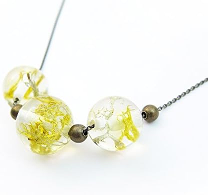 Terrarium Sphere Trio Necklace • Nature Necklace • Eco Resin Terrarium Necklace • Geometric Necklace • Nature Jewlery