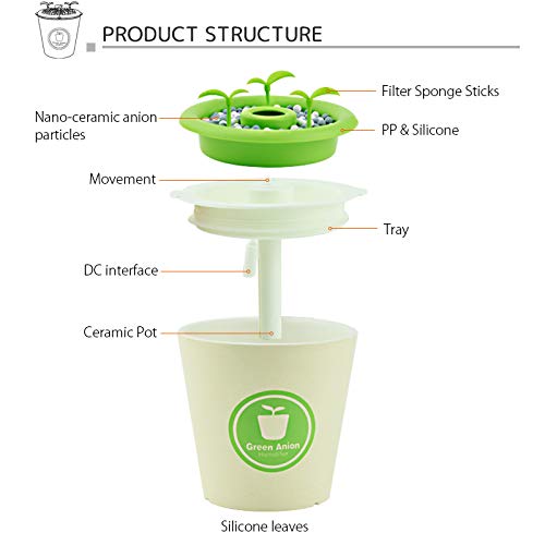 WINGOFFLY Ceramic Anion Reptile Humidifier for Turtle Lizard Pet Plant Fogger Terrarium Tank Humidifier for Amphibians Leopard Gecko Green