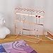 LEORISO Jewelry Stand, 4-Tier Metal Earrings Organizer, Beautiful Rose Gold Necklaces Holder & Bracelets Display, Jewelry Organizer
