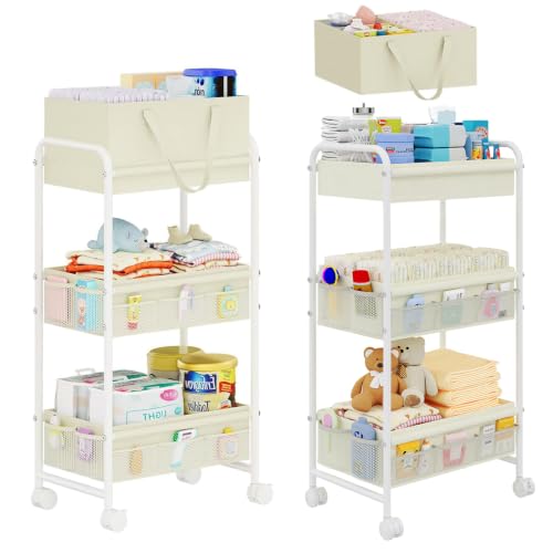 Baby Diaper Organizer Cart Caddy Basket Storage