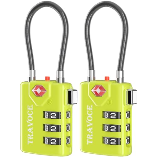 Search Alert TSA Approved Travel Combination Luggage Cable Locks for Suitcase, Gym Locker,Toolbox,Backpack 1,2,4,6 &10 pk