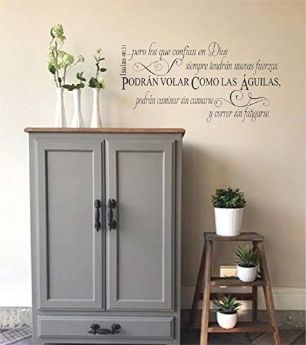 Isaas 4031 Scripture Podrn Volar Como Las Guilas Christian Decor Bible Verse Wall Art Religious Home Decals Spanish Lettering Sticker Buy Online In India At Desertcart