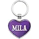 Metal Keychain Key Chain Ring Purple I Love Heart Names Female M Mich - Mikayla