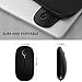 Wireless Mouse, Vive Comb 2.4G Slim Mute Portable Silent Computer Mice with USB Receiver and Type-C Adapter for Notebook, PC, Laptop, Computer, MacBook-Black