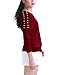 Allegra K Women's Round Neck Long Sleeve Stretchy Loose Casual Top Shirt L Burgundy