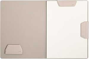 LHiDS Creative Magnetic Business Portfolio Lite Resume Padfolio Organizer with Clipboard, Paper Clip, Writing Pad, Pen/Card Holder, Magnetic Closure for Work, School and More (Apricot, A4/Letter)