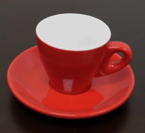 Maison Plus Stoneware Espresso Cup & Saucer, Red