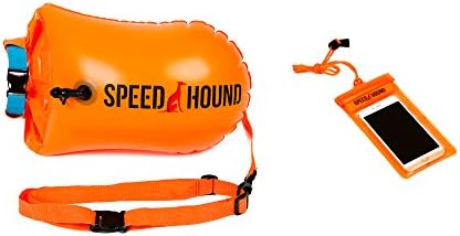 Speed Hound Swim Buoy - Open Water Swim Buoy Flotation Device With Dry Bag And Waterproof Cell Phone Case For Swimmers, Triathletes, And Snorkelers. Floats For Safer Swims