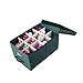 Ornament Storage Box - Flip Top Organizer Cube With 24 Individual Compartments and Dividers - For Christmas Bulbs and Decorations by Elf Stor (Green)