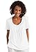 Women's Plus Size Top In Soft Slub Knit With Crochet Accents