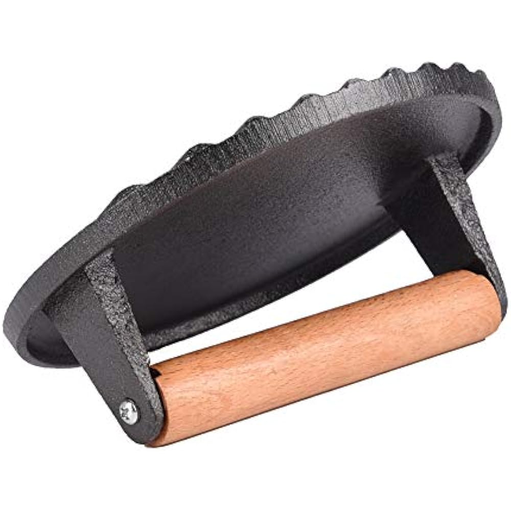 Cast Iron Grill/Bacon Press Round Shape 0.9 Kg Weight D 18cm X H 7cm