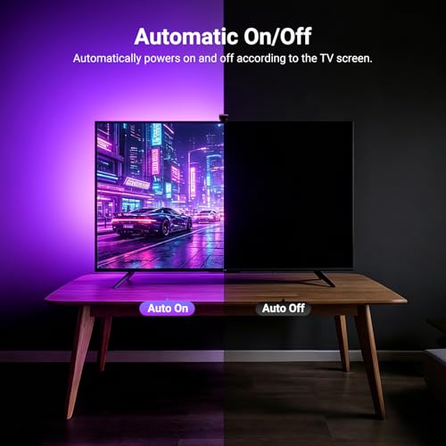 NEEWER TV Backlight for 75"-85" Screens, 16ft/5m LED RGB Light Strips with Sensor Change with TV, Scheduled On/Off, Zero Delay Color Sync, Music Sync, 24 Scene Effects, Supports App Control, NS03
