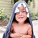 Soflo Baby Hooded Towel for Kids | Extra Large Toddler Bath Towel for Baby Boy | 100% Cotton Toddler Towels with Hood | Gray Shark Towel for Boys - 24 inches x 48 inches