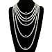 Niv’s Bling - 14K White Gold Plated Tennis Necklace - Iced 1 Row Chain, 36 Inches