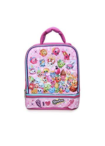 Shopkins Dual Compartment Insulated Pink Lunch Bag